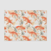 Papier Mousseline Découpage Art Déco Poisson Koi (Recto)