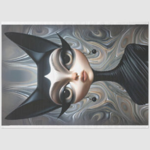 Papier Mousseline Découpage Art Déco Sphinx Sophistiqué Chat