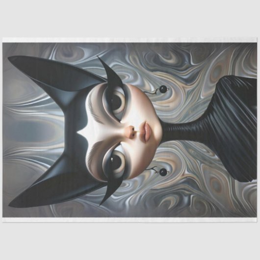 Papier Mousseline Découpage Art Déco Sphinx Sophistiqué Chat (Recto)