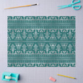 Papier Mousseline Découpage Art déco Turquoise et argenté (Artisanat)