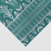 Papier Mousseline Découpage Art déco Turquoise et argenté (Détail)