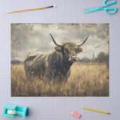 Papier Mousseline Découpage Art Découpage Rustique Highland Cow Pays (Artisanat)