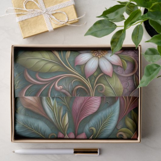 Papier Mousseline Découpage Art Nouveau Magnolia (Cadeau)