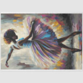 Papier Mousseline Découpage Art Rainbow Oil Ballerina (Recto)