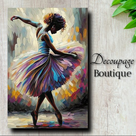 Papier Mousseline Découpage Art Rainbow Oil Ballerina