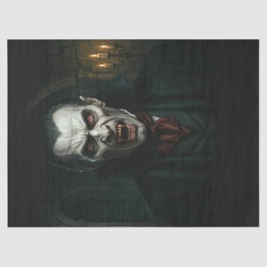 Papier Mousseline Découpage Art vampire gothique (Recto)