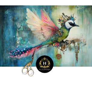 Papier Mousseline Découpage artistique d'oiseau orné de bijoux éléga