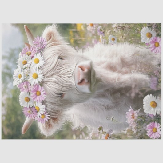 Papier Mousseline Découpage Baby Highland Floral Pink Meadow (Recto)