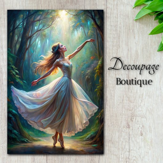 Papier Mousseline Découpage Ballerina forestière enchantée