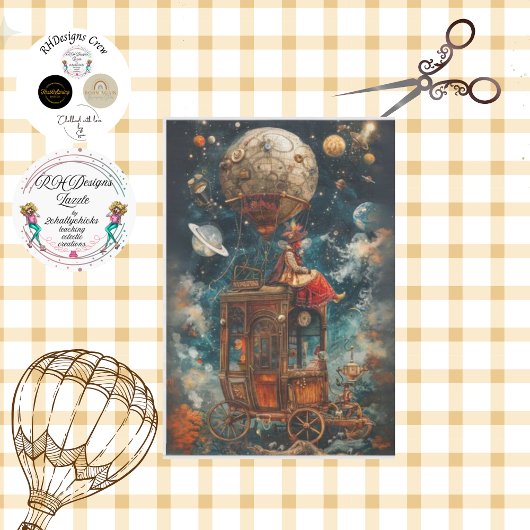 Papier Mousseline Découpage Balloirs Whimsical Hot Air
