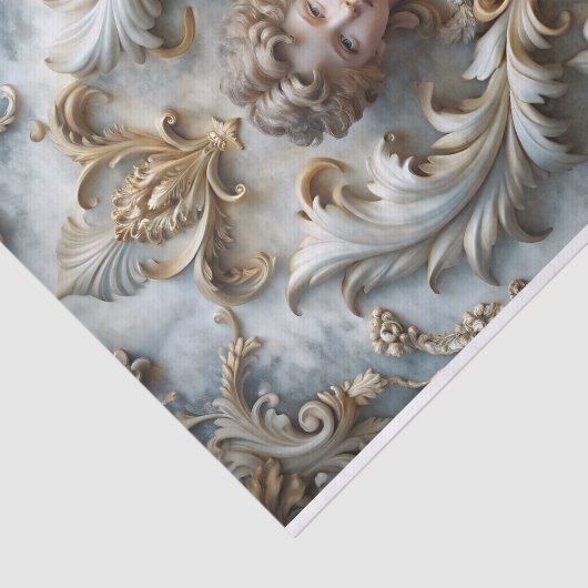 Papier Mousseline Découpage Baroque Angel Cherub (Détail)