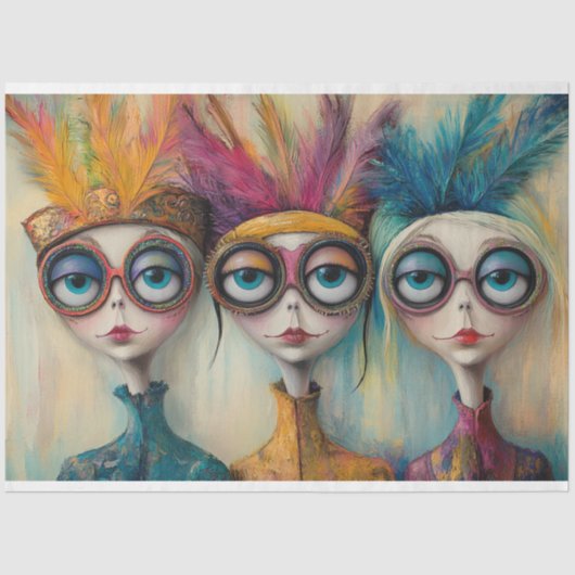 Papier Mousseline Découpage Bibliothécaires de l'école Whimsical (Recto)