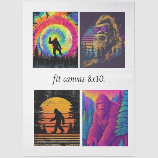 Papier Mousseline Decoupage Bigfoot For 8 x 10 Canvas (Recto)