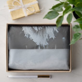 Papier Mousseline Découpage Bison blanc majestueux dans la neige (Cadeau)