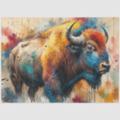 Papier Mousseline Découpage Bison Feu de forêt d'Oklahoma (Recto)