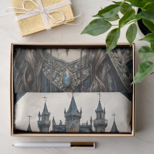 Papier Mousseline Découpage - Black Castle Queen - (Cadeau)