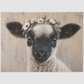 Papier Mousseline Decoupage Black Face Lamb Floral Crown  (Recto)