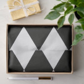 Papier Mousseline Decoupage Black White Harlequin Diamond Pattern (Cadeau)