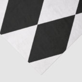 Papier Mousseline Decoupage Black White Harlequin Diamond Pattern (Détail)