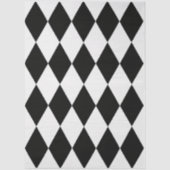 Papier Mousseline Decoupage Black White Harlequin Diamond Pattern (Recto)
