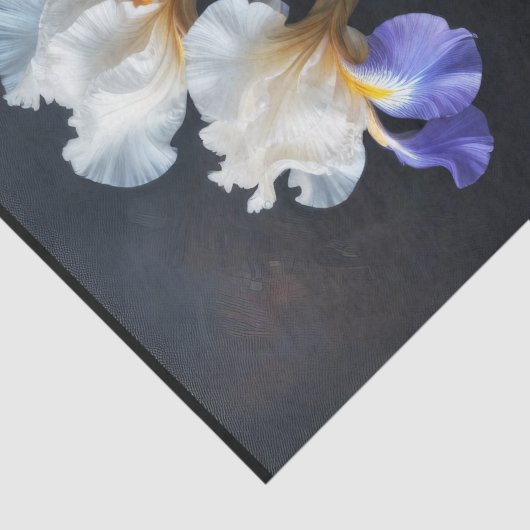 Papier Mousseline Découpage blanc et bleu Iris (Détail)