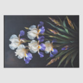 Papier Mousseline Découpage blanc et bleu Iris (Recto)