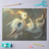 Papier Mousseline Découpage blanc Furred Little Créature & Dandelion (Artisanat)