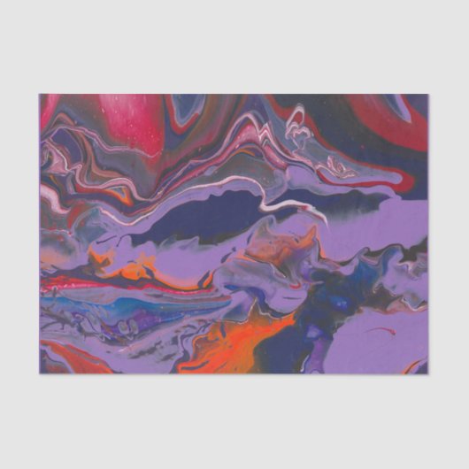 Papier Mousseline Découpage blanc rouge violet orange blanc Abstrait (Recto)