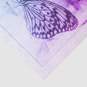 Papier Mousseline Découpage blanc violet Vintage de papillon (Détail)