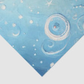 Papier Mousseline Découpage bleu de l'arbre de Noël lunaire (Détail)