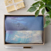 Papier Mousseline Découpage Bleu Océan Eaux Triste Famille Manatee (Cadeau)