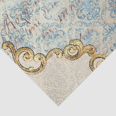 Papier Mousseline Découpage bleu orné d'inspiration française (Détail)