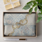 Papier Mousseline Découpage bleu orné d'inspiration française (Cadeau)