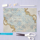 Papier Mousseline Découpage bleu orné d'inspiration française (Artisanat)