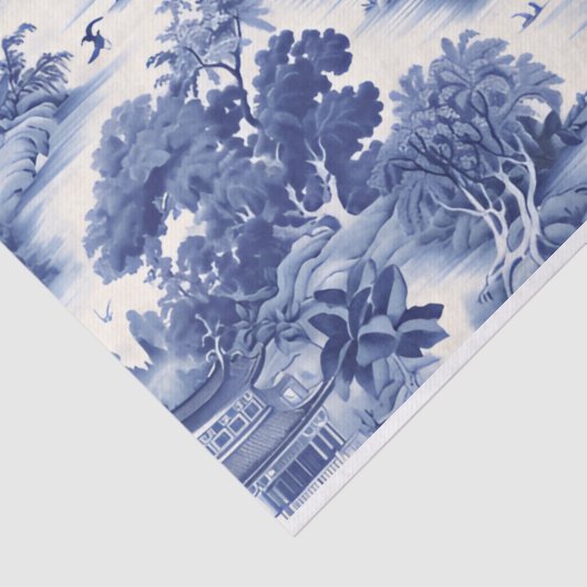 Papier Mousseline Découpage bleu saule (Détail)