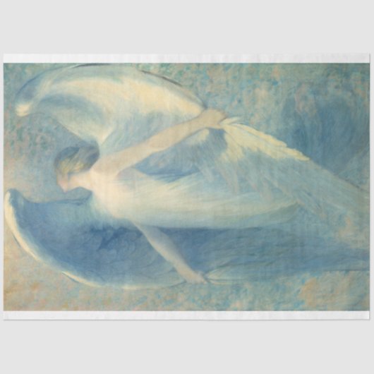 Papier Mousseline Découpage bleu Vintage Angel (Recto)