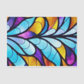 Papier Mousseline Découpage bleu, violet et jaune (Recto)