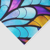 Papier Mousseline Découpage bleu, violet et jaune (Détail)