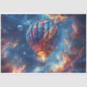 Papier Mousseline Découpage Bleu Whimsical Hot Air Balloon Ride (Recto)