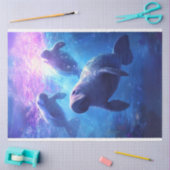 Papier Mousseline Découpage Blue Caribbean Waters Famille Manatee (Artisanat)