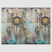 Papier Mousseline Découpage BoHo Dreamcatcher Feathers (Recto)