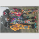 Papier Mousseline Découpage Boho Hippie Poodles Standard (Recto)