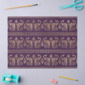 Papier Mousseline Découpage Boho Purple et Gold Peacock (Artisanat)