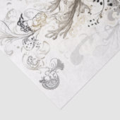 Papier Mousseline Découpage Bold Deer Floral Art de Noël Imprimer (Détail)