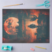 Papier Mousseline Découpage Bold Scène Occidentale Cowboy Orange Moo (Artisanat)