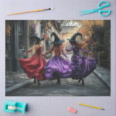 Papier Mousseline Découpage Bonne Sorcière Danser Rue Cobblestone (Artisanat)