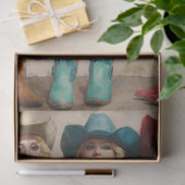Papier Mousseline Decoupage Boot-Scootin Western Cowgirls (Cadeau)