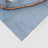 Papier Mousseline Découpage botanique bleu clair et or (Détail)