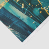 Papier Mousseline Découpage botanique turquoise et Gold Tropical (Détail)