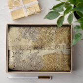 Papier Mousseline Découpage botanique vintage Jaune Français Rustiqu (Cadeau)